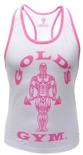 Golds Gym Ladies Loose Fit Stringer White - L