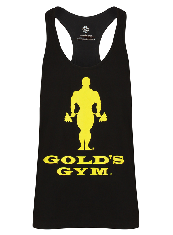 Golds Gym Muscle Joe Slogan Premium Tank Schwarz Gold - XXL