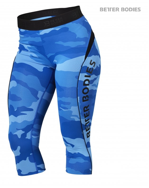 Better Bodies Fitness Curve Capri Blue Camo - L