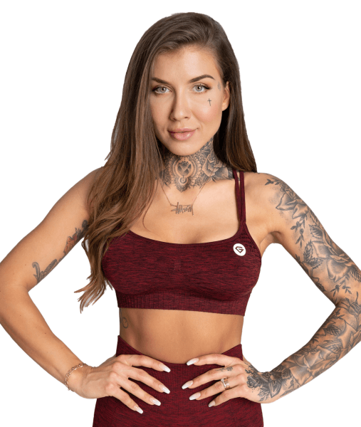 Gym Glamour Seamless Sports Bra Burgund Melange - XS