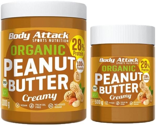 Body Attack Organic Peanut Butter - 1000g