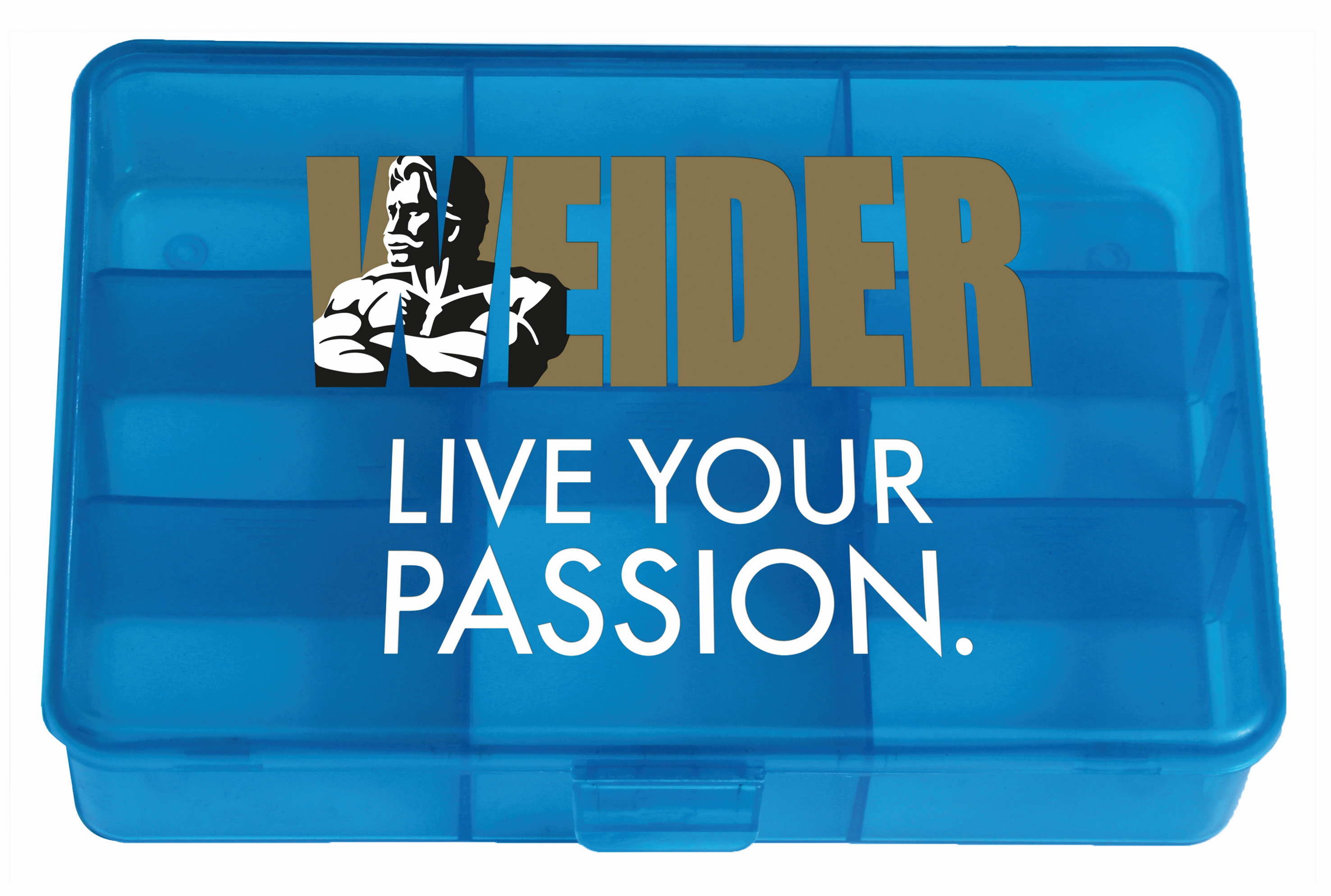 Weider Pillendose blau transparent