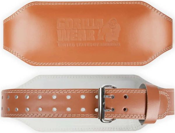 Gorilla Wear 6 Inch Padded Leather Lifting Belt - S/M